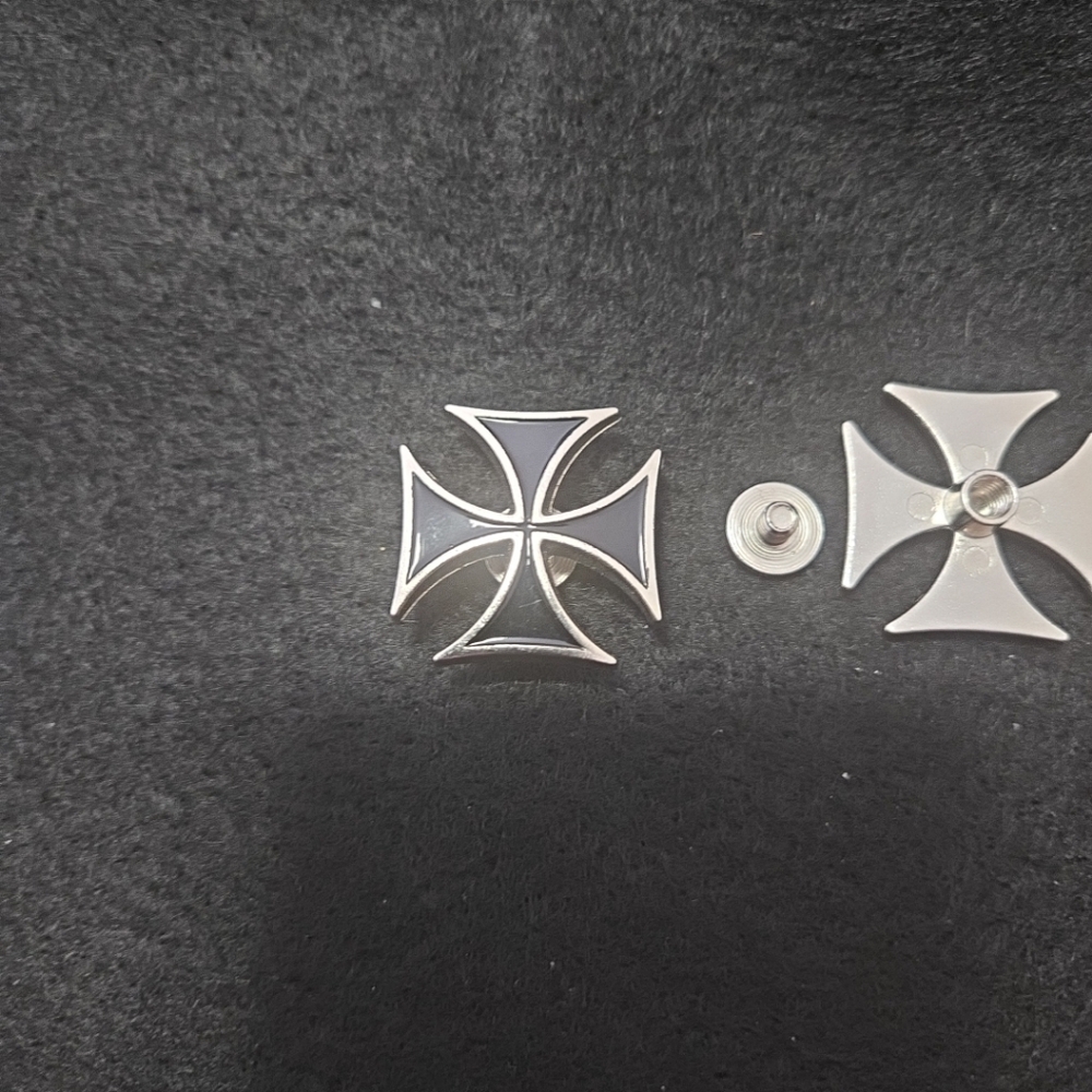 Silver and Black Cross Cufflinks